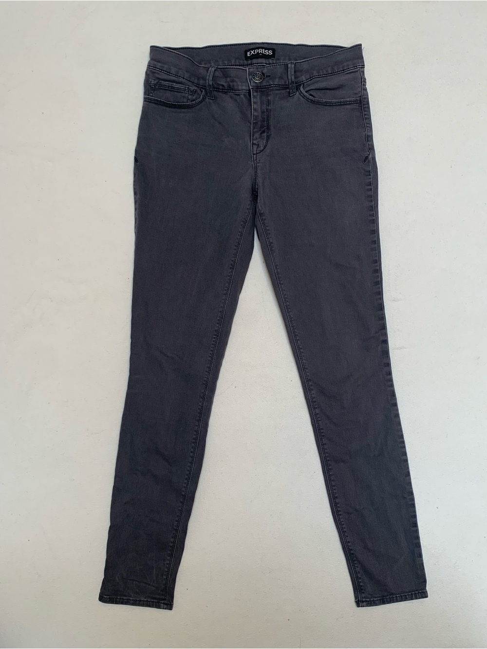 Express Women's Gray Ankle Mid Rise Leggings Skinny Jeans sz 4 Capsule